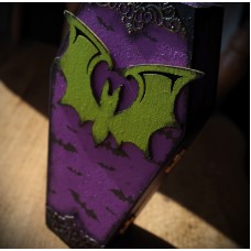 Purple&Green Bat Halloween Coffin Trinket/Stash/Jewelry Box Pastel Goth/Gothic   323158779763